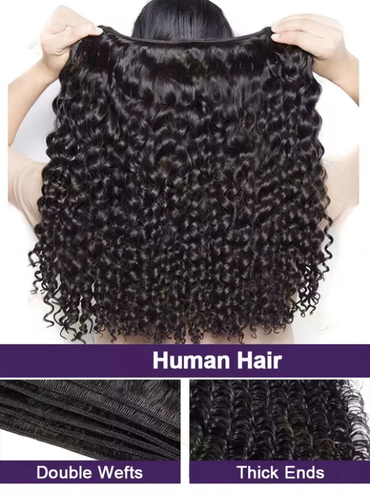Lots de Cheveux Humains Ondulés Profonds (Loose Deep Wave) de 32