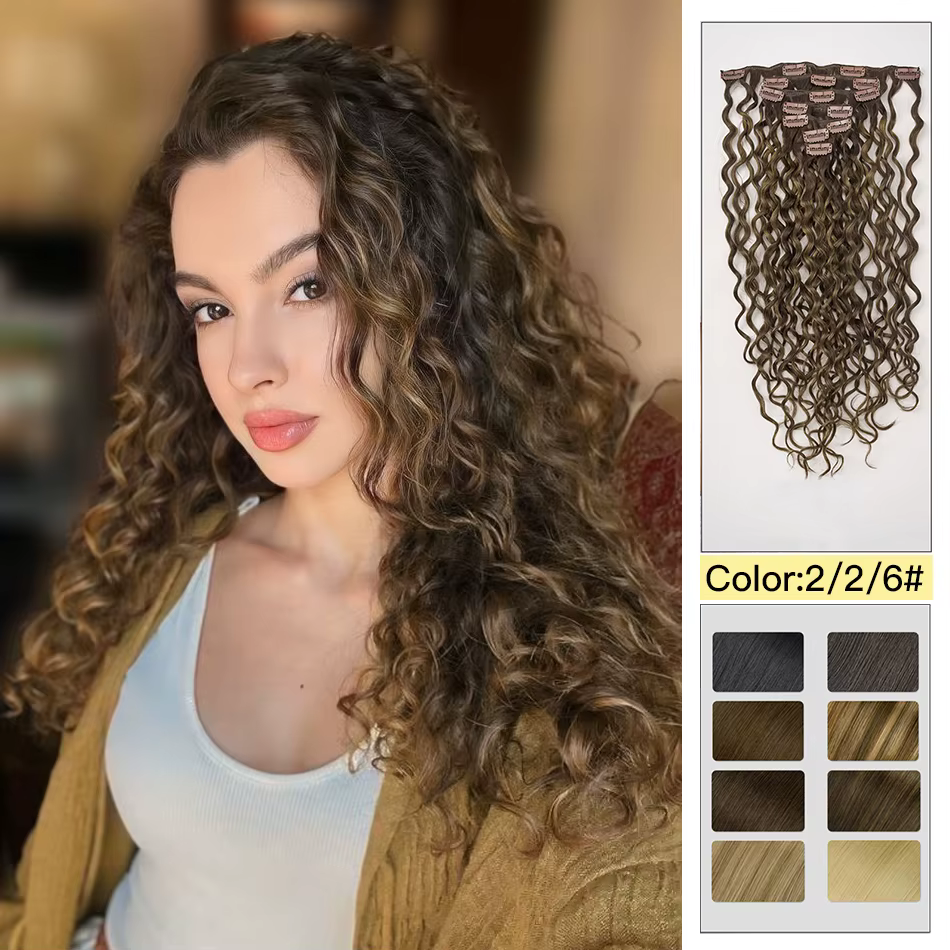Yelo pince bouclée dans les Extensions de cheveux vrais