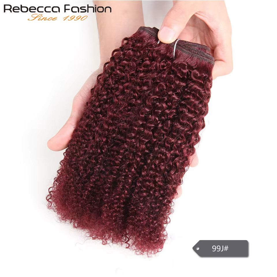 Offre Spéciale : Lots de Tissages de Cheveux Humains Péruviens Bouclés Afro Kinky Wave Rebecca # 1B # 2 # 4 extensions