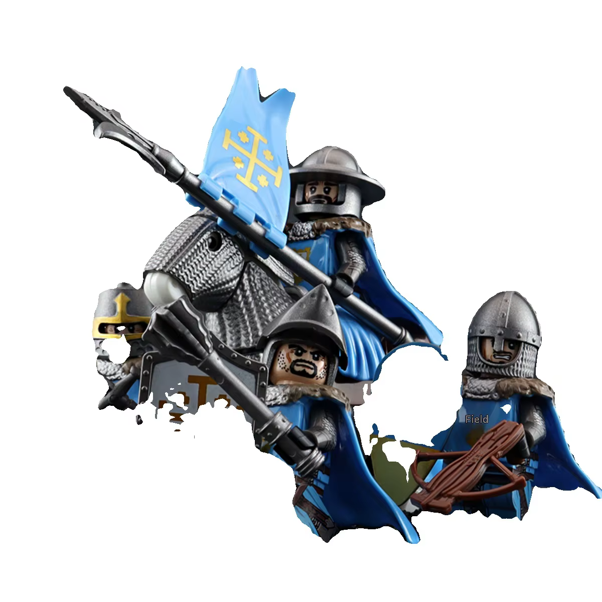 Ensemble de blocs de construction de château templier de chevaliers médiévaux, avec cheval de guerre et jouet modèle militaire de Table ronde