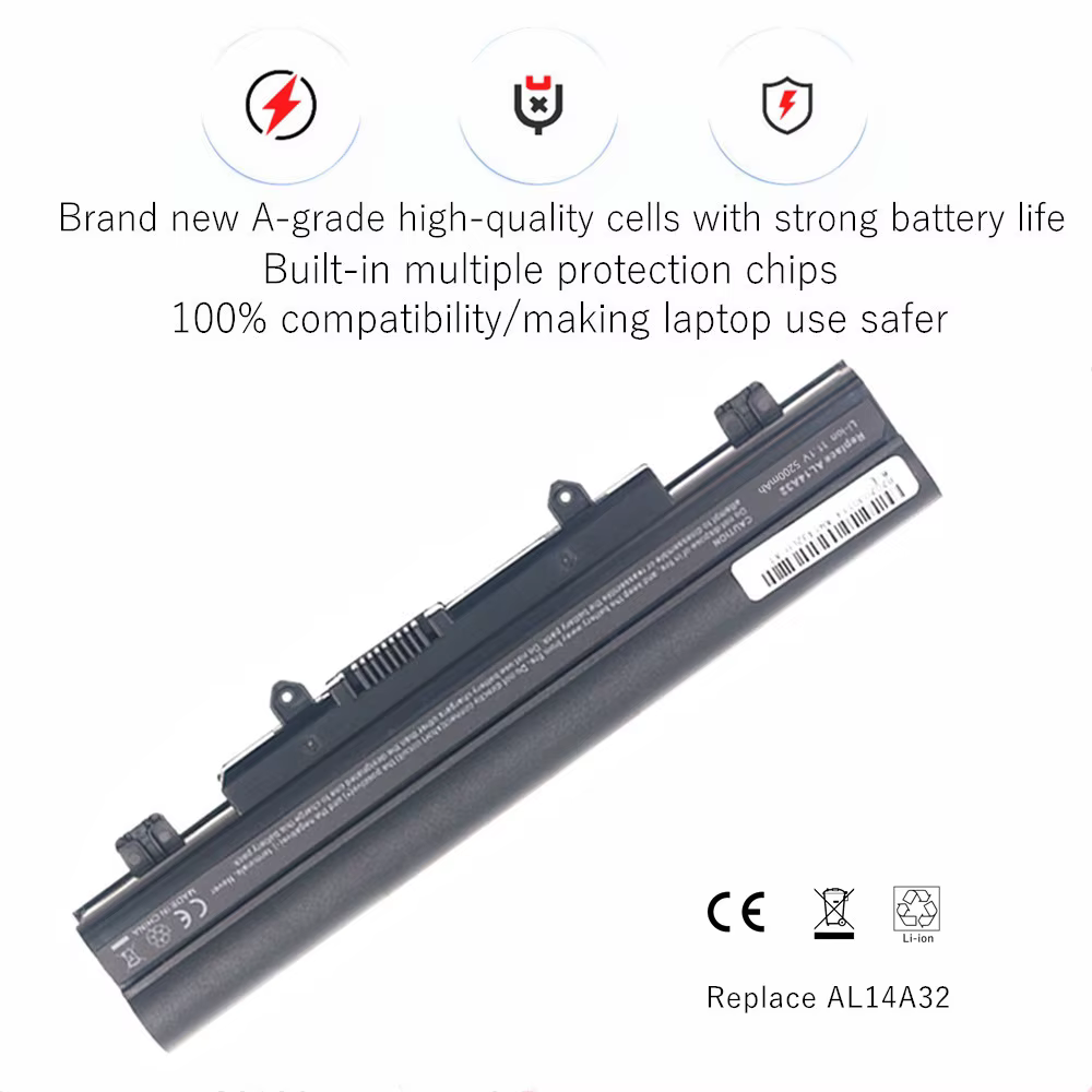 Batterie d'ordinateur portable pour Acer Extensa 2509 EX2509 2510 EX2510 2510G EX2510G AL14A32 V5-572 V3-472 V5-572P