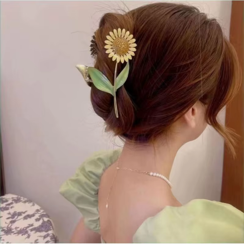 Pince à cheveux élégante surdimensionnée motif épi de blé : Luxueuse pour femme