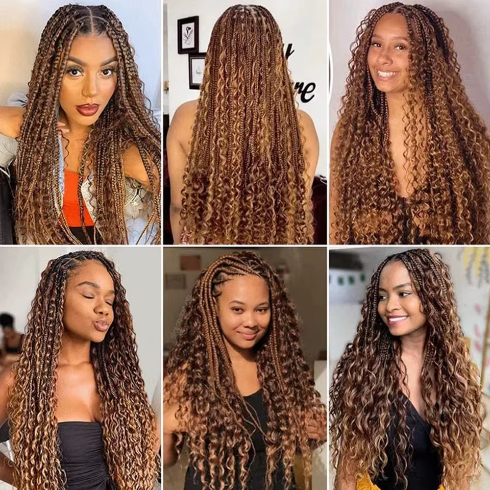 Mèches de cheveux humains Ombré 100g pour tresses bohèmes