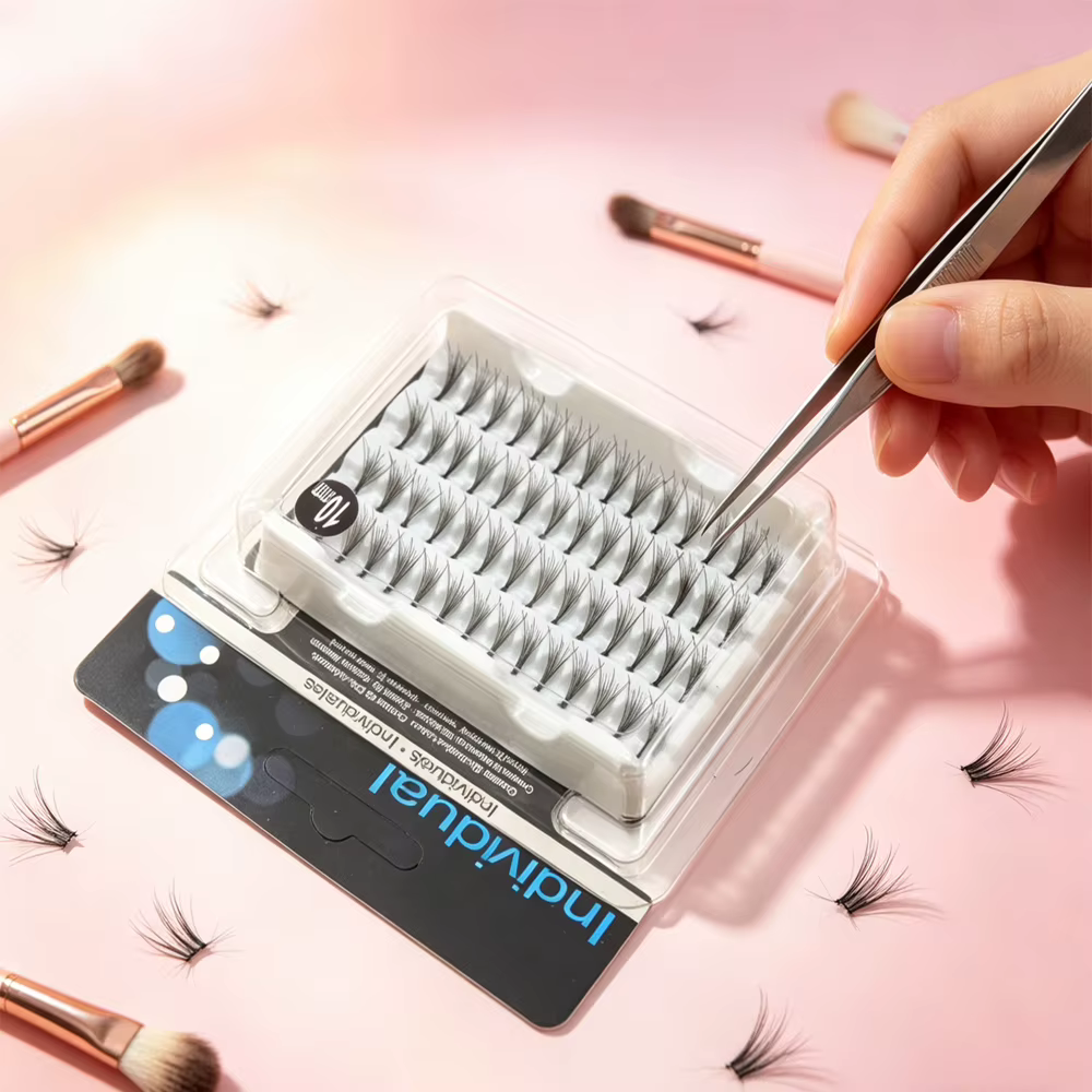 Extensions de cils individuels en touffes naturelles extraordinaires pour maquillage professionnel