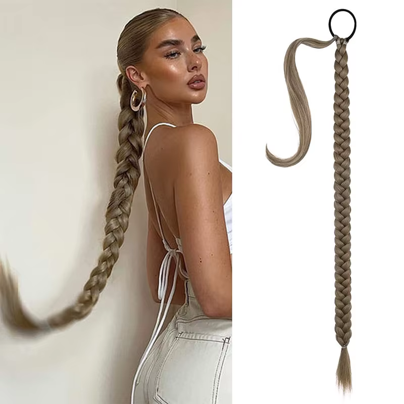 Extensions de cheveux synthétiques longues et droites