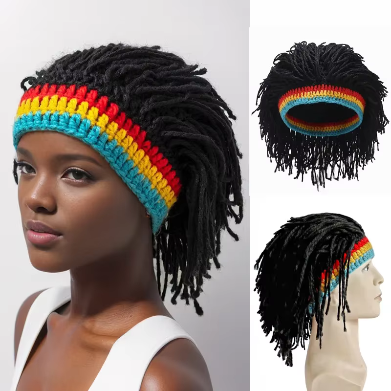 Perruque tressée jamaïcaine pour hommes et femmes africains