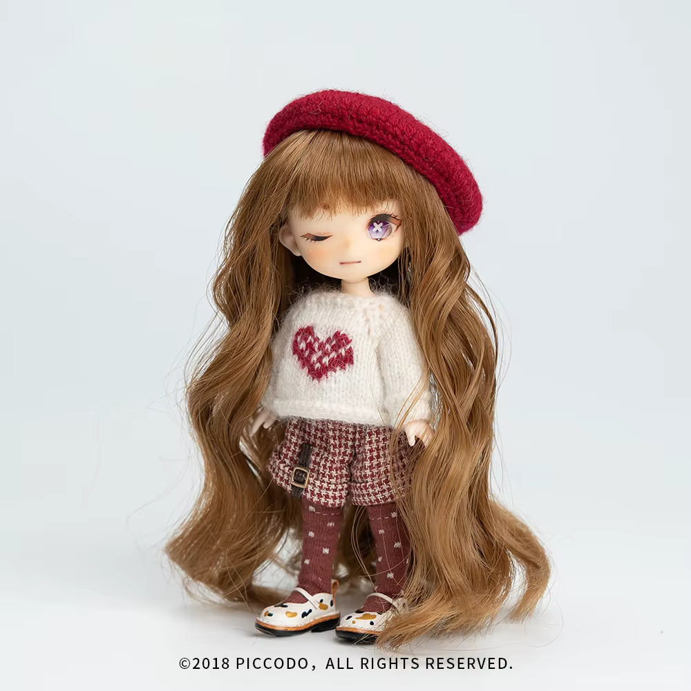 Ob11 perruque douce mignonne frange bouclée cheveux ondulés