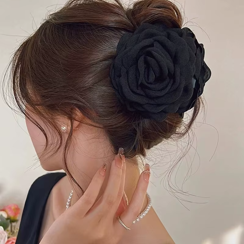 Pince à cheveux française romantique en forme de fleur de Rose pour femmes
