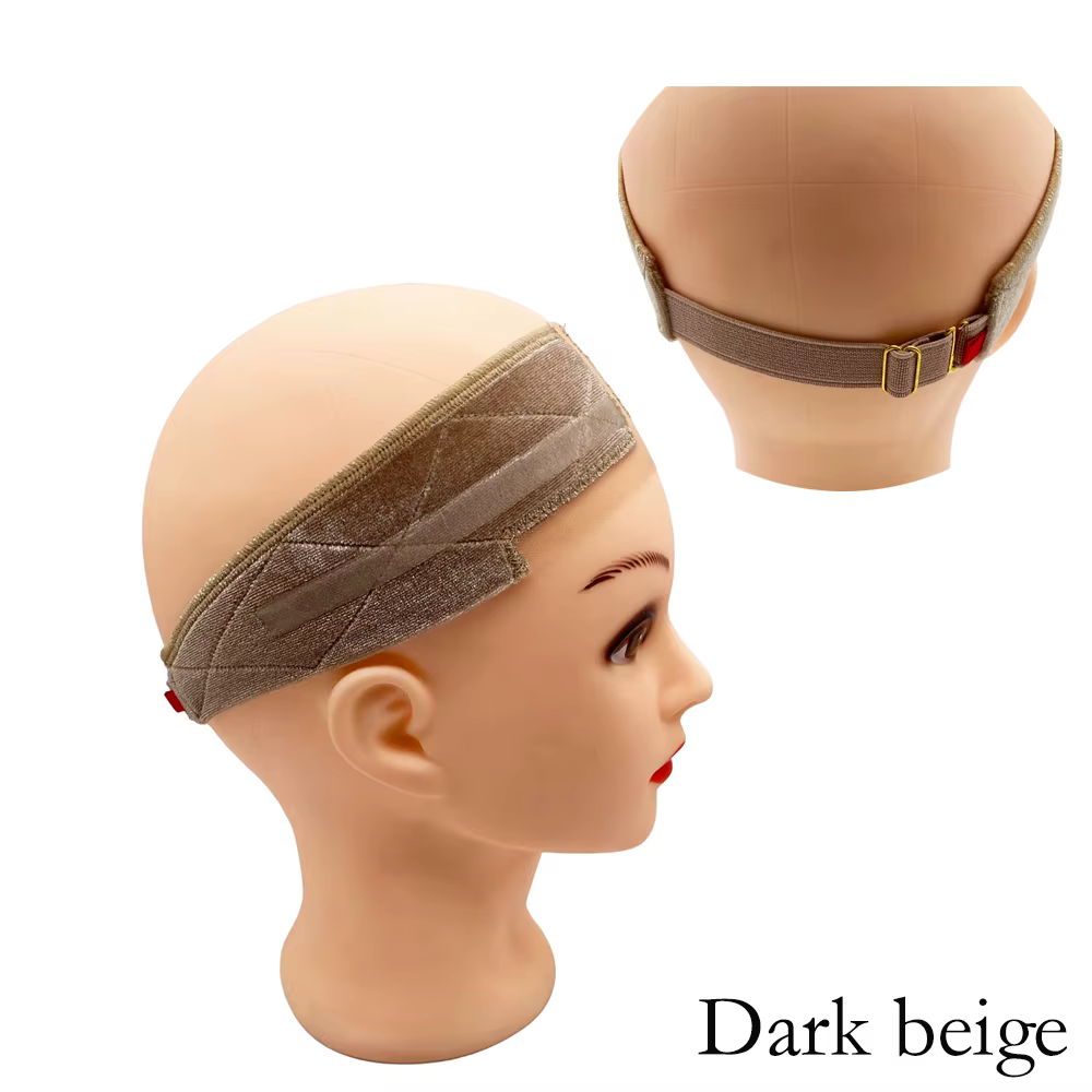 Nouveau bandeau antidérapant en velours de silicone double face avec boucle métallique pour maintenir les perruques