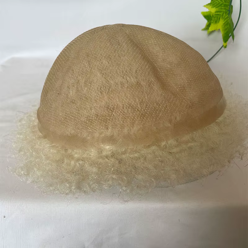 Prothèse capillaire homme Afro Kinky Curly 100% cheveux humains