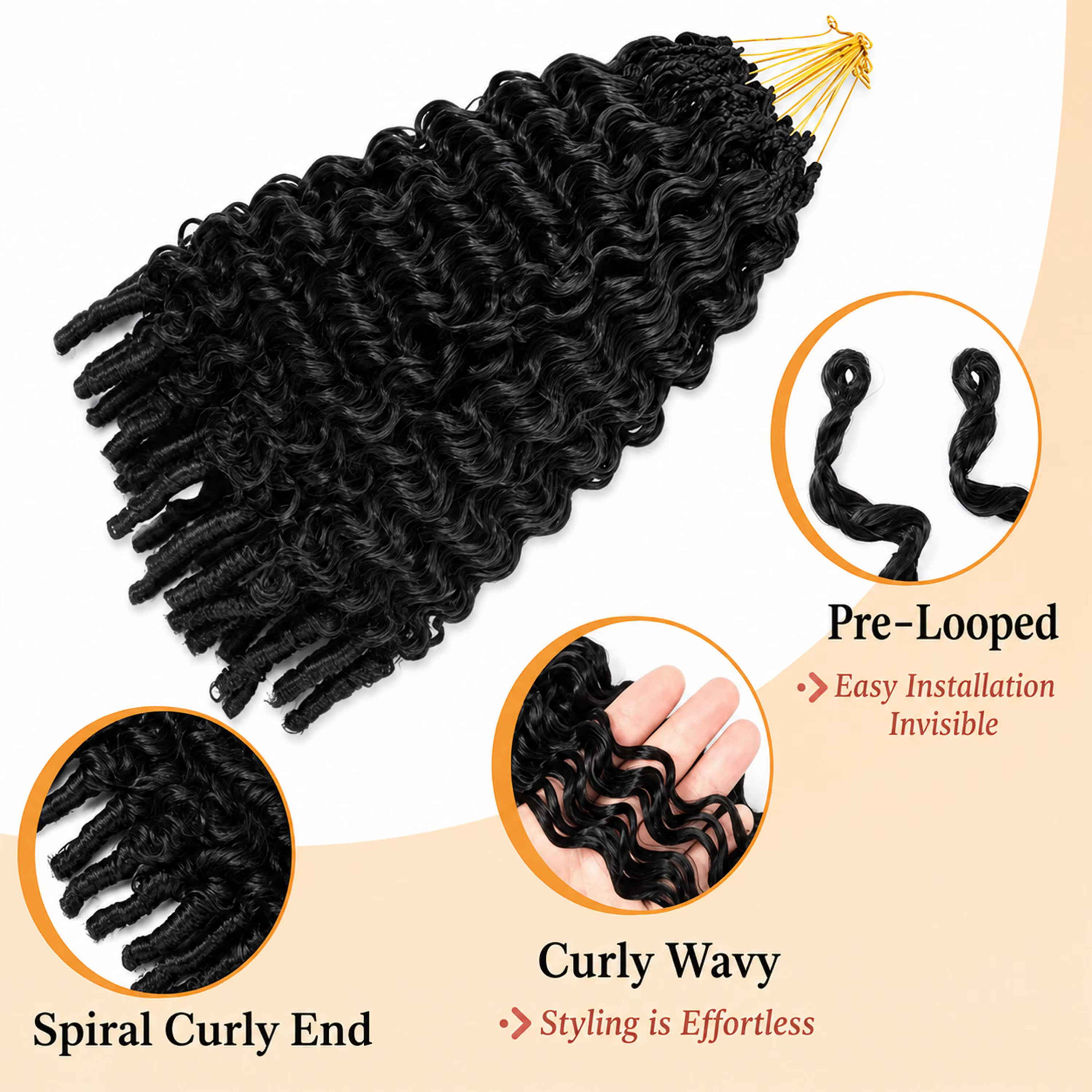 Extensions de cheveux en plumes africaines pour femmes, tresses bouclées birmanes au crochet, boucles en spirale, fibres synthétiques tressées lâches
