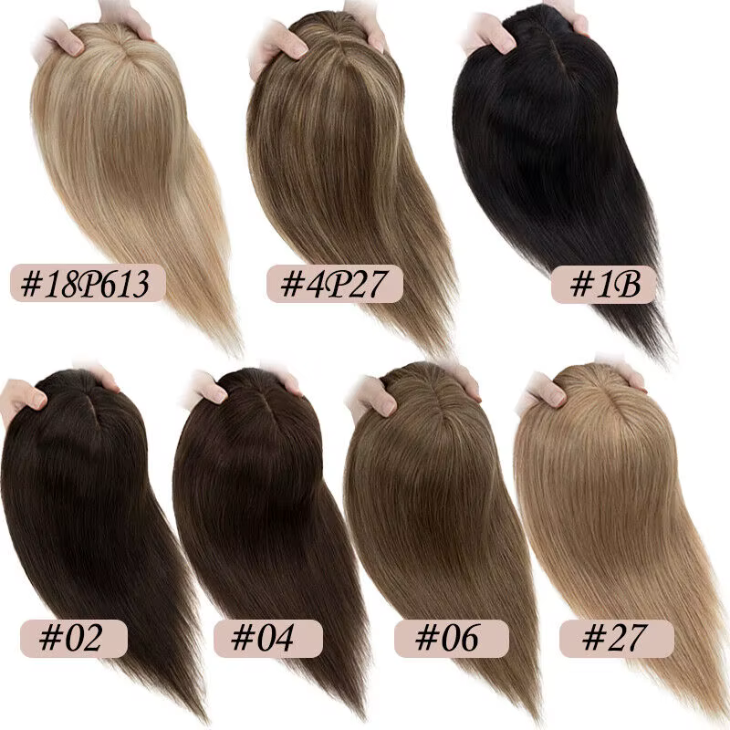 Livraison rapide Topper de cheveux 100% humains | Perruque à clipser pour femme | Couleurs ombrées 1B/613 2/27 | Stock