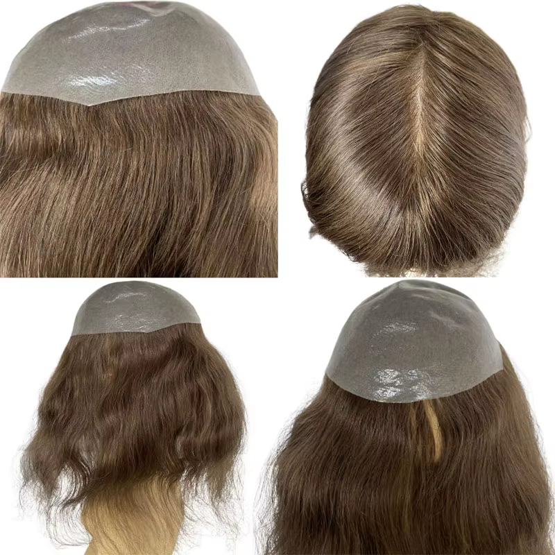 Perruque naturelle en cheveux humains vierges européens de 12 pouces