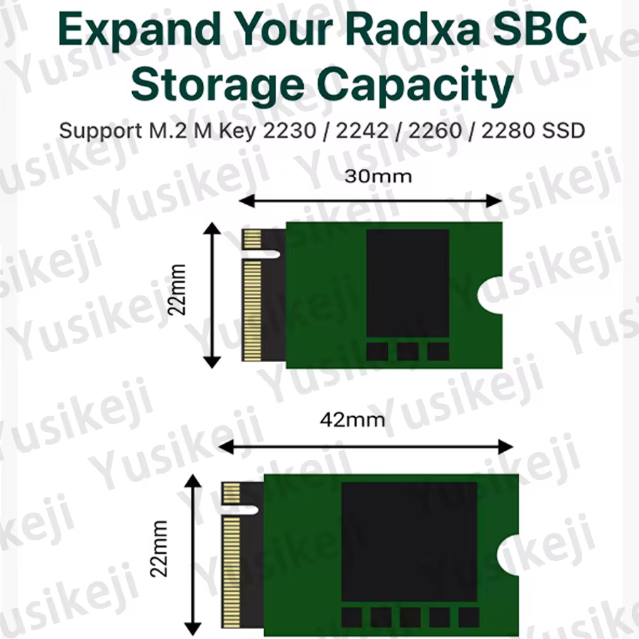 Carte d'extension Radxa M.2 pour ROCK 4A/4B/4A+/4B+/4SE/3A