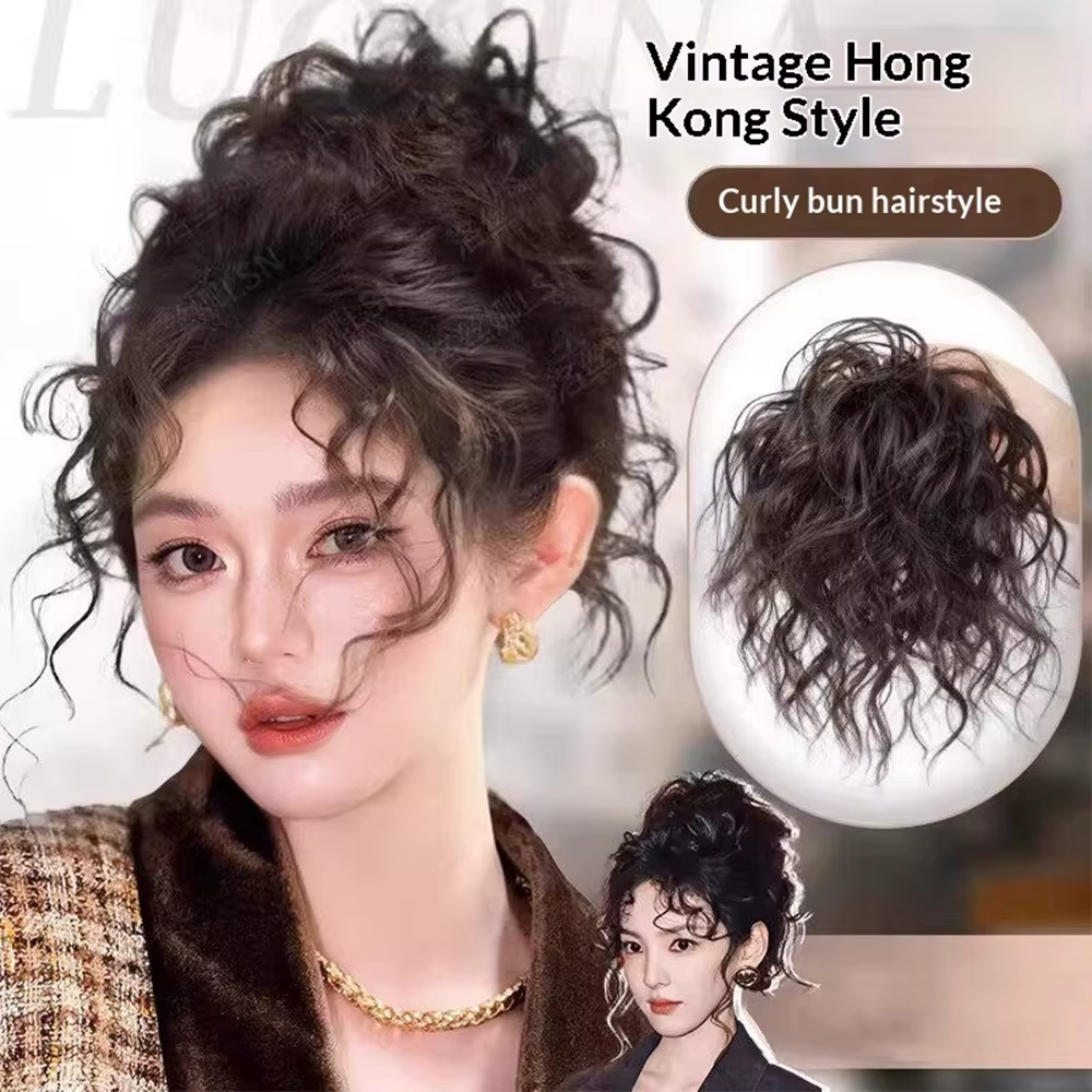Chignon synthétique bouclé