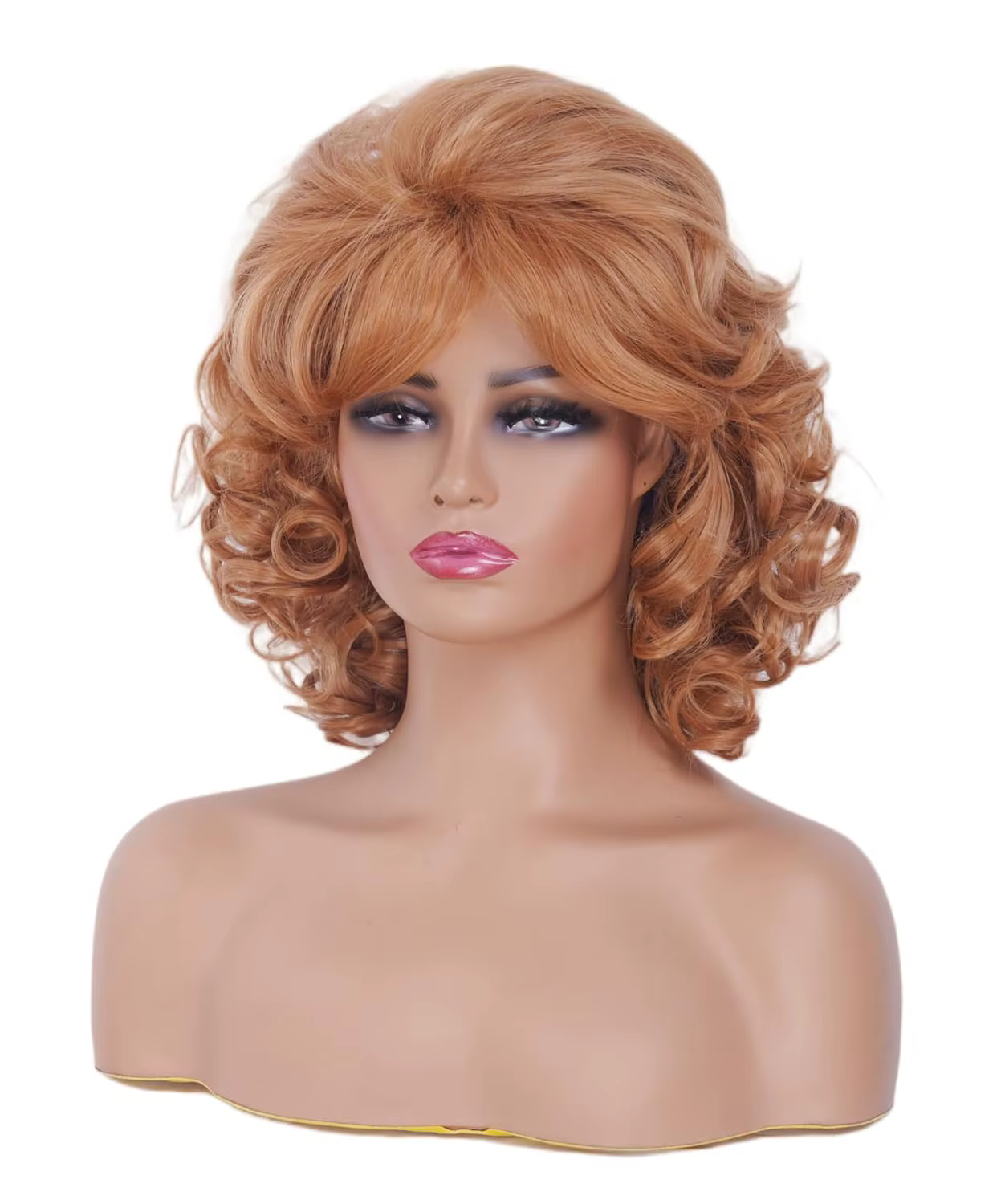 Perruque courte blonde mélangée brun clair pour femme