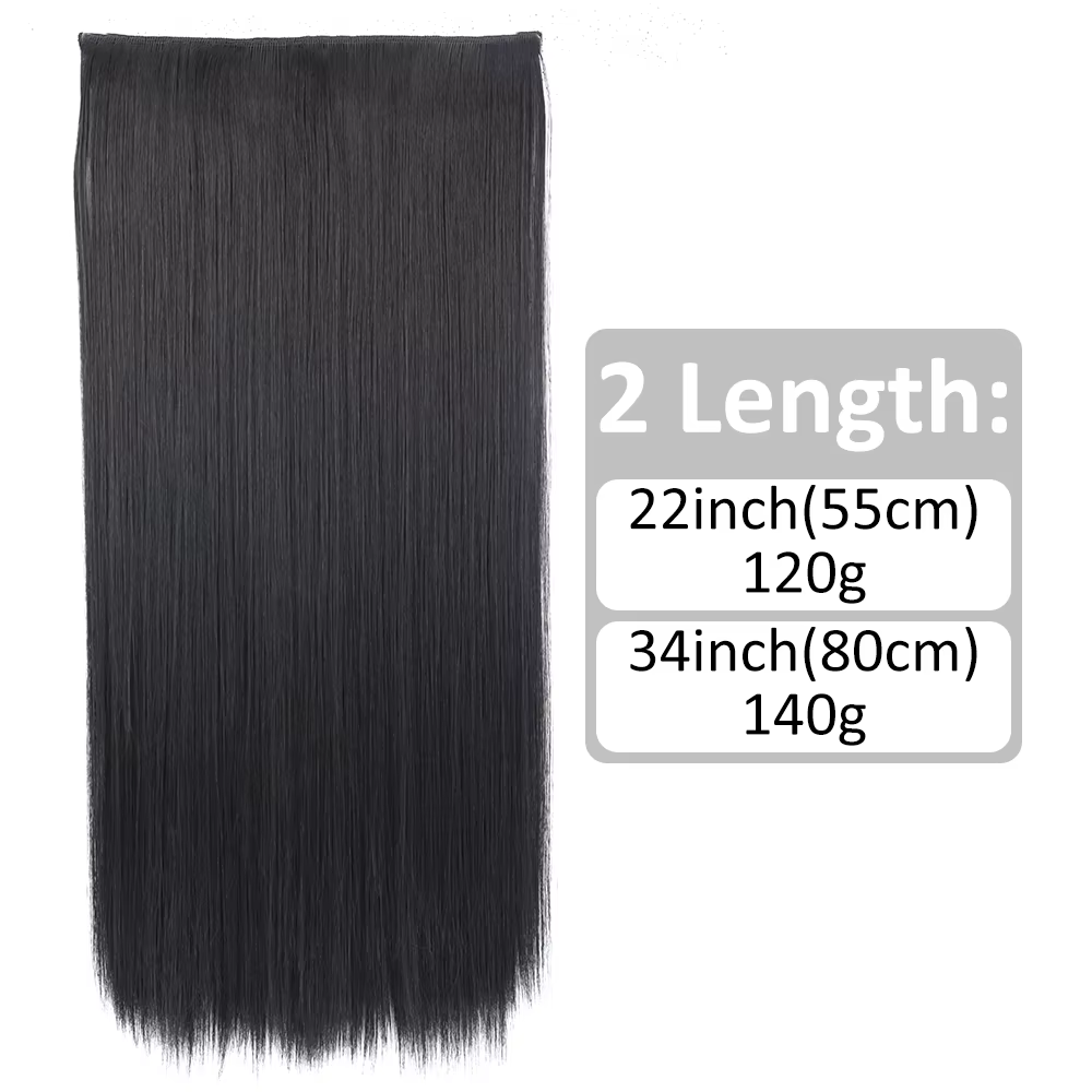 Extensions de cheveux synthétiques longues droites pour femmes