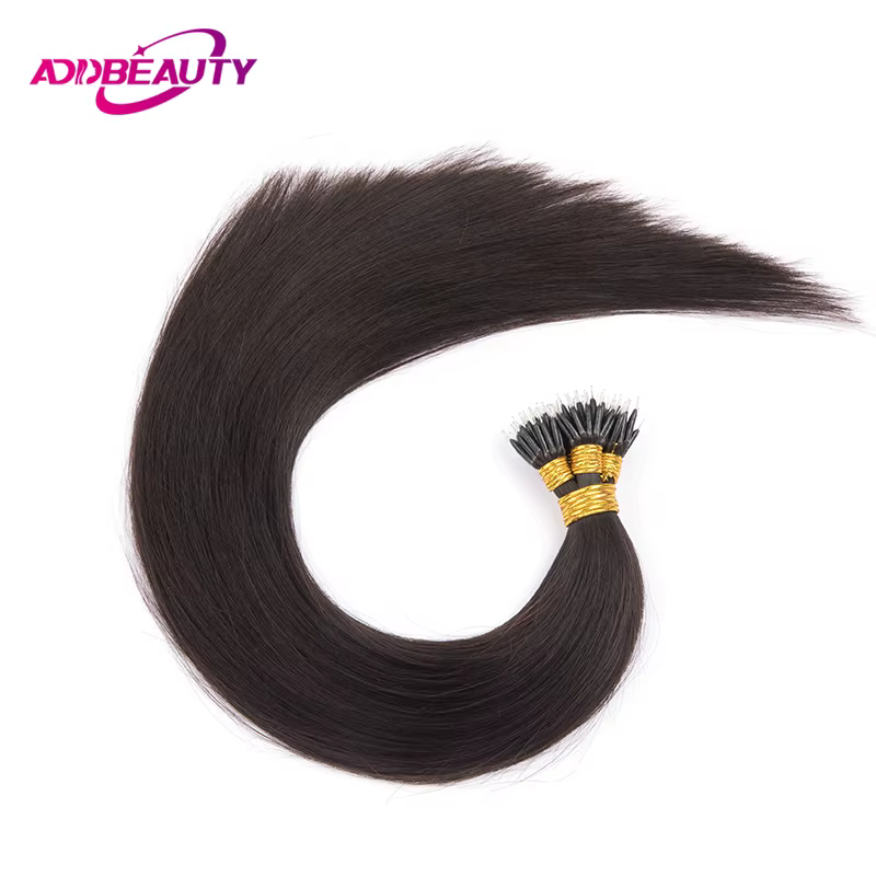 Extensions de cheveux 100% naturels lisses avec anneaux Nano, mèches de cheveux blonds ombrés, Fusion, 0.8g/1g, 50 pièces