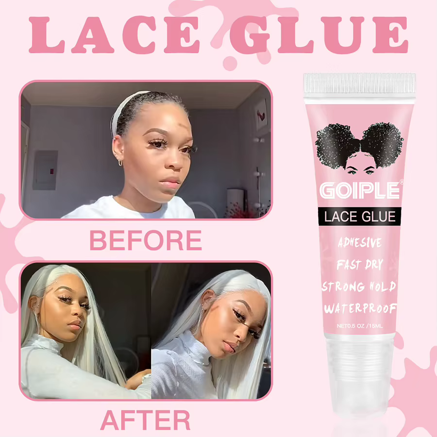 GOIPLE 15ml perruque dentelle colle séchage rapide forte tenue Super liaison Invisible imperméable adhésif pour