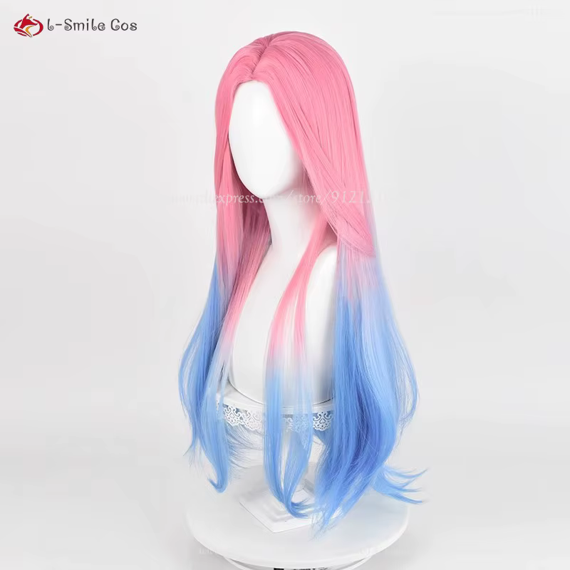 Anime Mizi Cosplay perruque 76 cm de Long rose bleu teint dégradé perruques résistant à la chaleur cheveux synthétiques