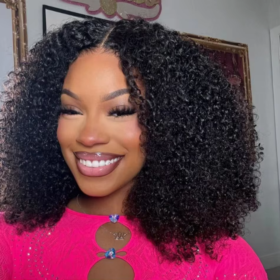Perruque Cheveux Humains Bouclés Crépus Mongols 13x4 Lace Front 100%