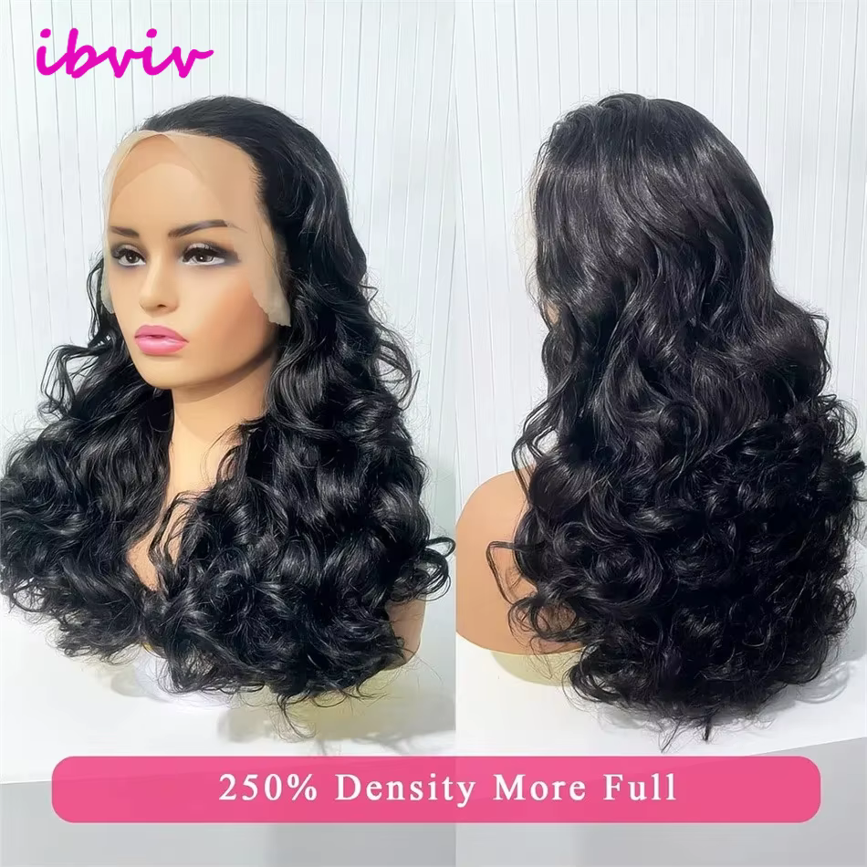 100% cheveux vierges indiens bruts vague rebondissante 13x4 HD dentelle avant perruques couleur naturelle 18 "usure et