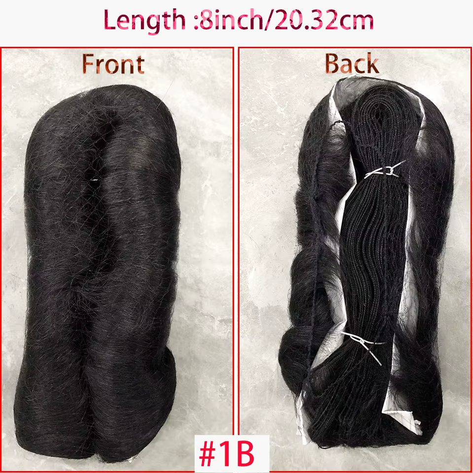 28 pièces extensions de cheveux humains courts brésiliens # 1B un paquet pour une tête complète 100% paquets
