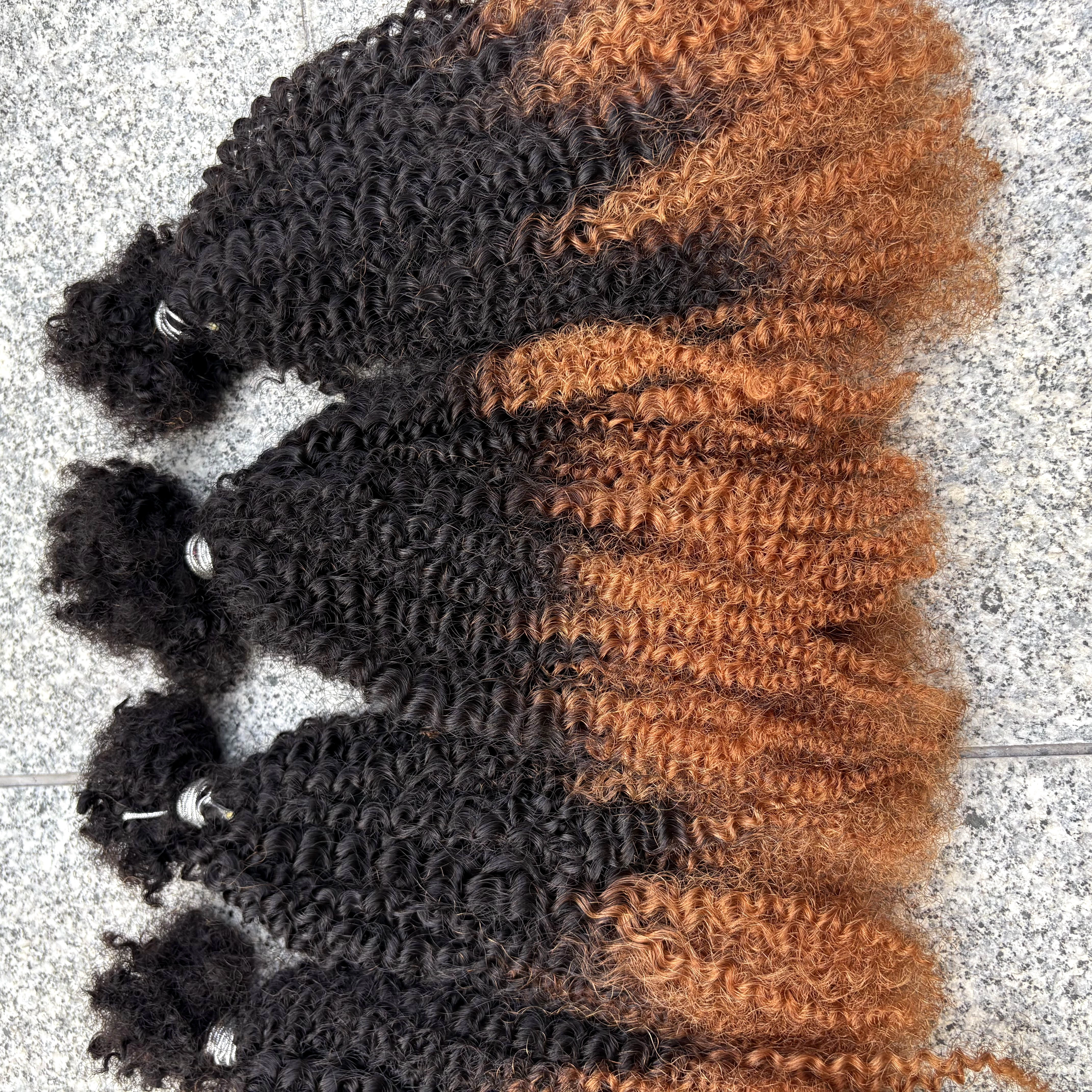 Extensions de cheveux humains bouclés afro ombrés en vrac sans trame