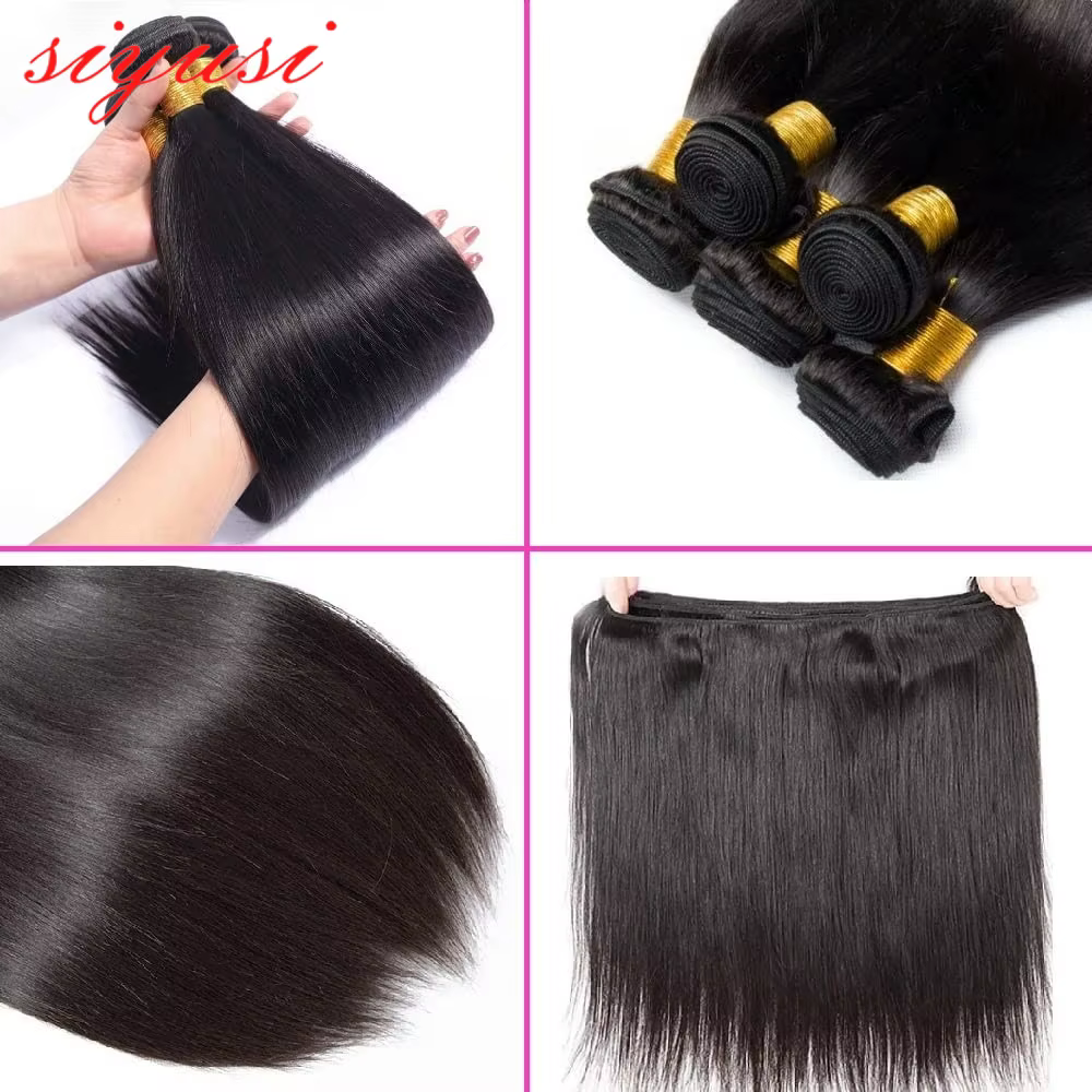 Paquets brésiliens de cheveux raides 1/3/4 pièces 100%