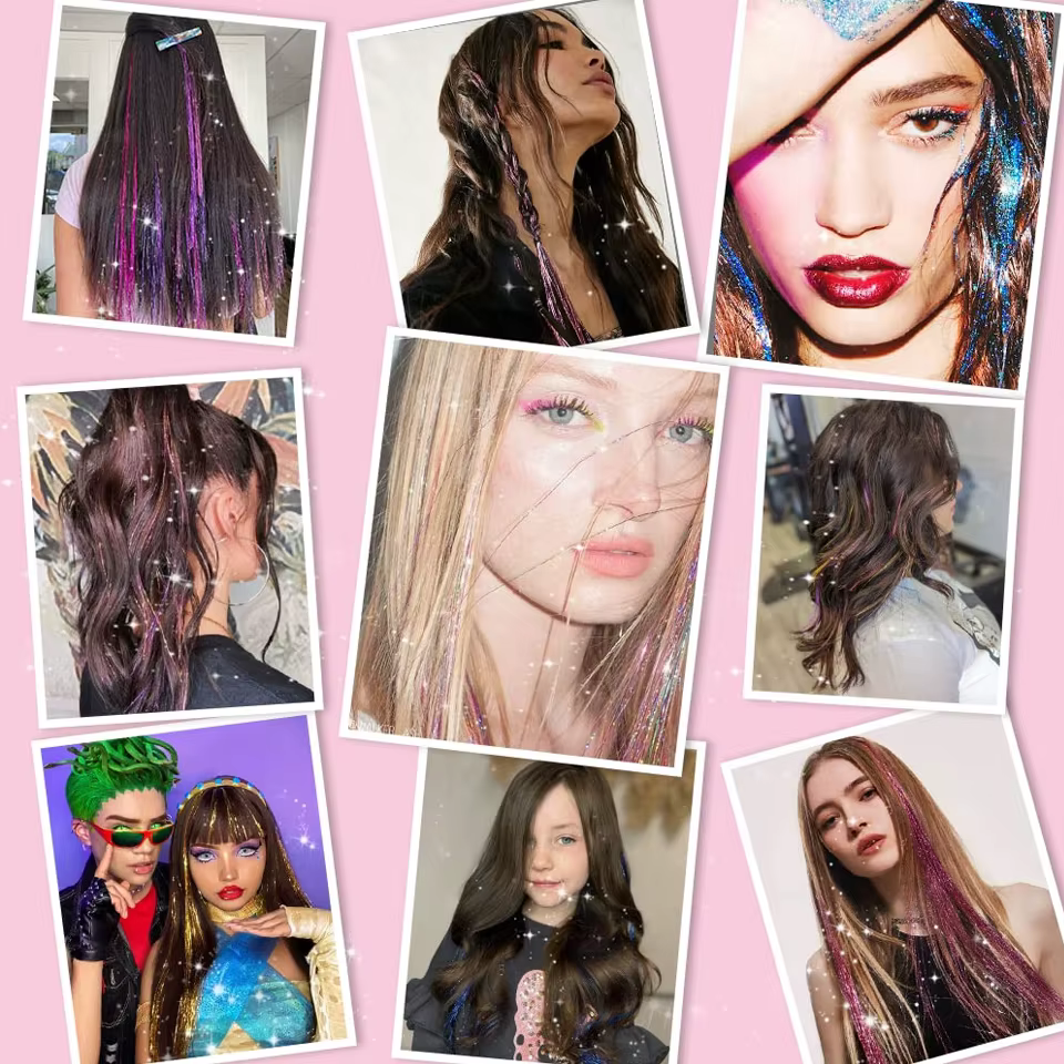 Extensions capillaires synthétiques lisses à paillettes