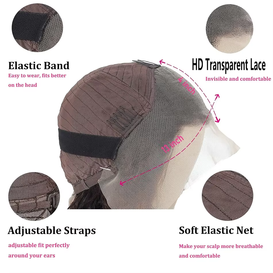 Perruque Pixie Cut 13x4 en dentelle transparente