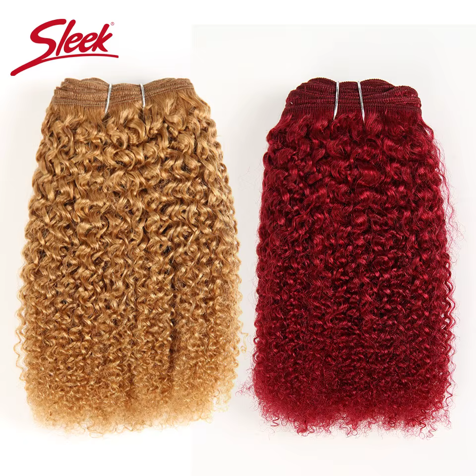 Tissage en Lot Brésilien Naturel Remy Crépu et Bouclé, Extensions Capillaires Afro Élégantes, Couleur Rouge #27 #30, 1 Pièce Uniquement, Livraison Gratuite