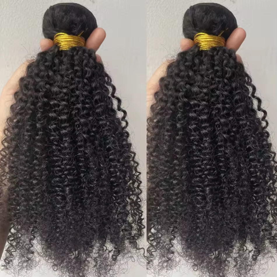 Mèches brésiliennes Remy naturelles crépues et bouclées