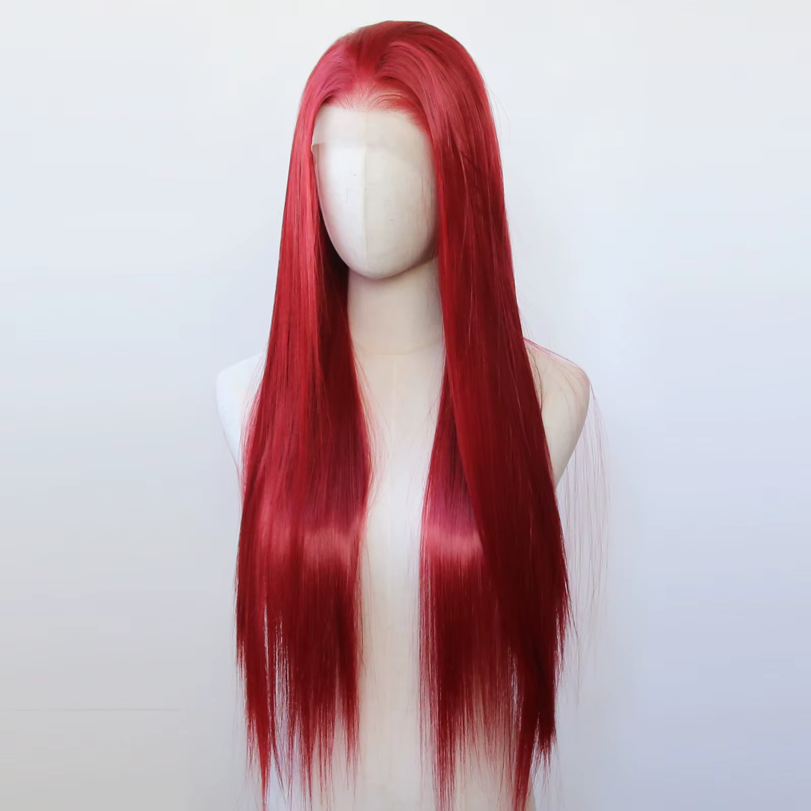 Perruque Lace Front Wig synthétique rouge 13x4