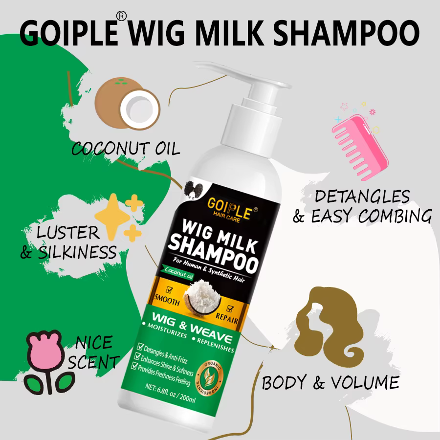 GOIPLE – perruque naturelle à l'huile de noix de coco
