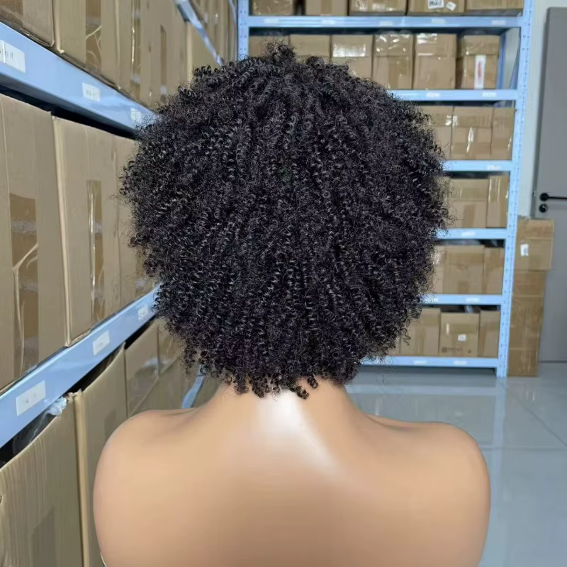 Perruque afro bouclée en cheveux humains de qualité supérieure