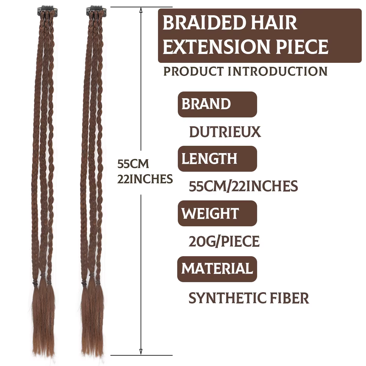 Extensions de cheveux tressés à Clip
