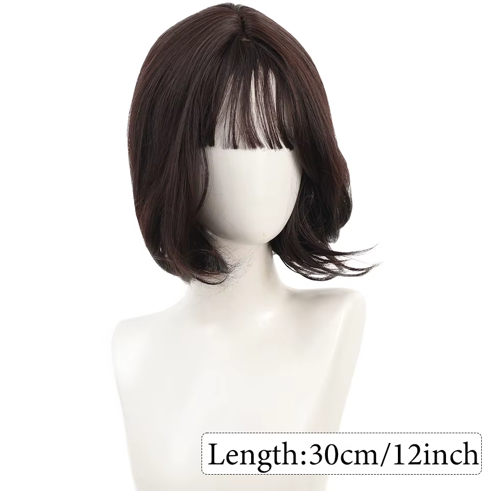 Perruque Courte Bouclée Marron et Noire pour Femme