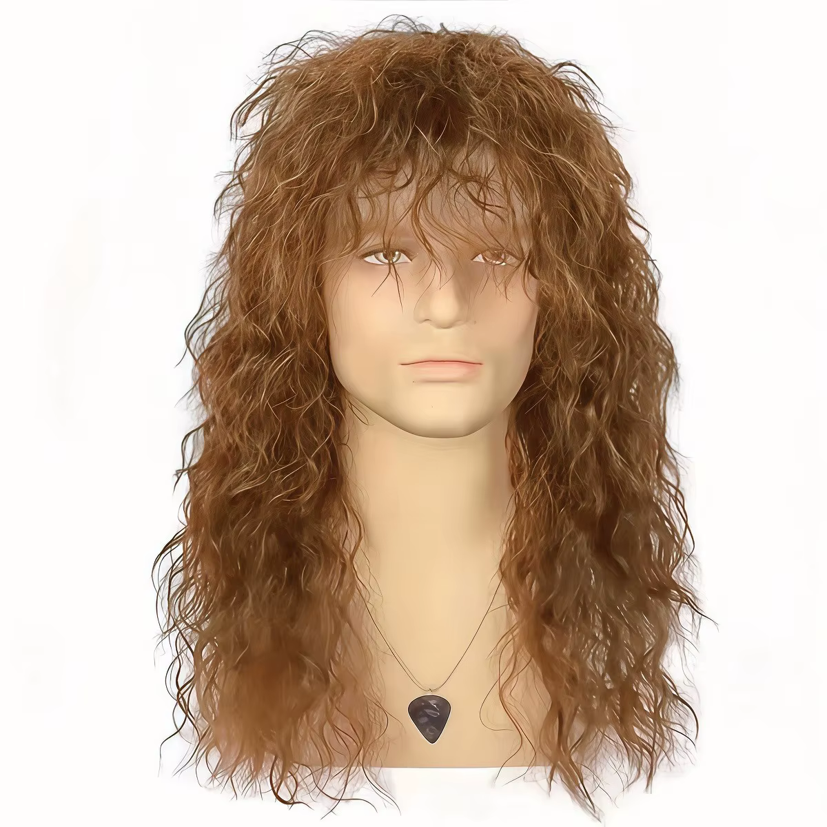 Perruque synthétique afro bouclée de ton marron rock classique