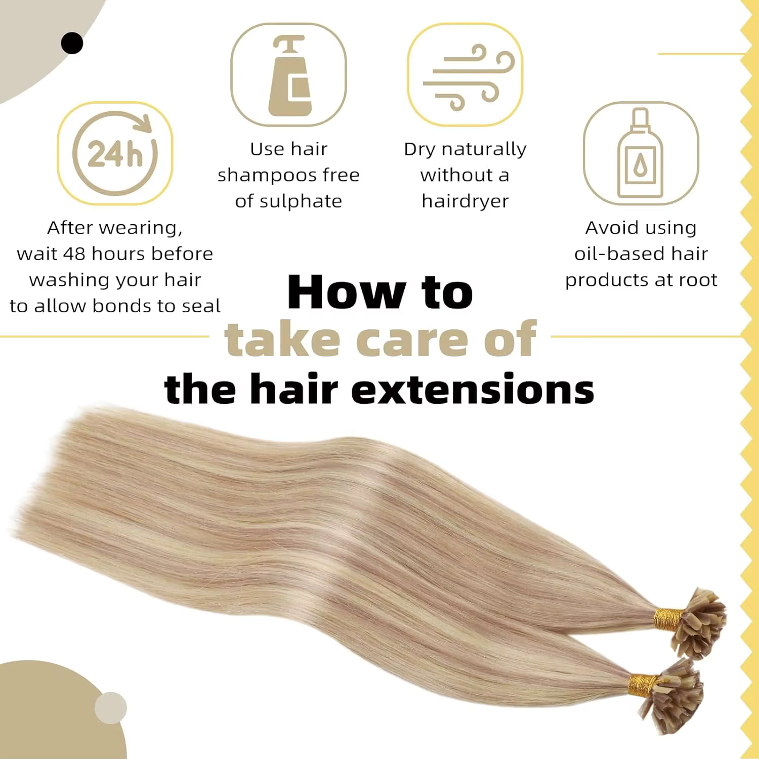 Extensions de cheveux Ugeat U Tip Capsules Kératine Pré-collées
