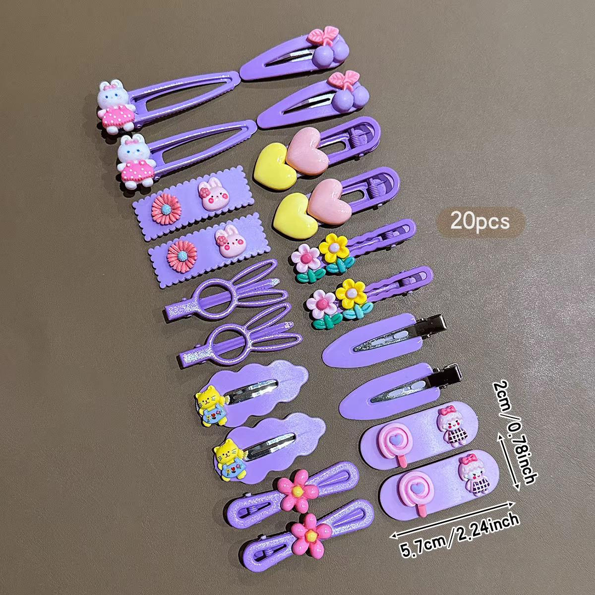 20 pinces à cheveux violettes mignonnes