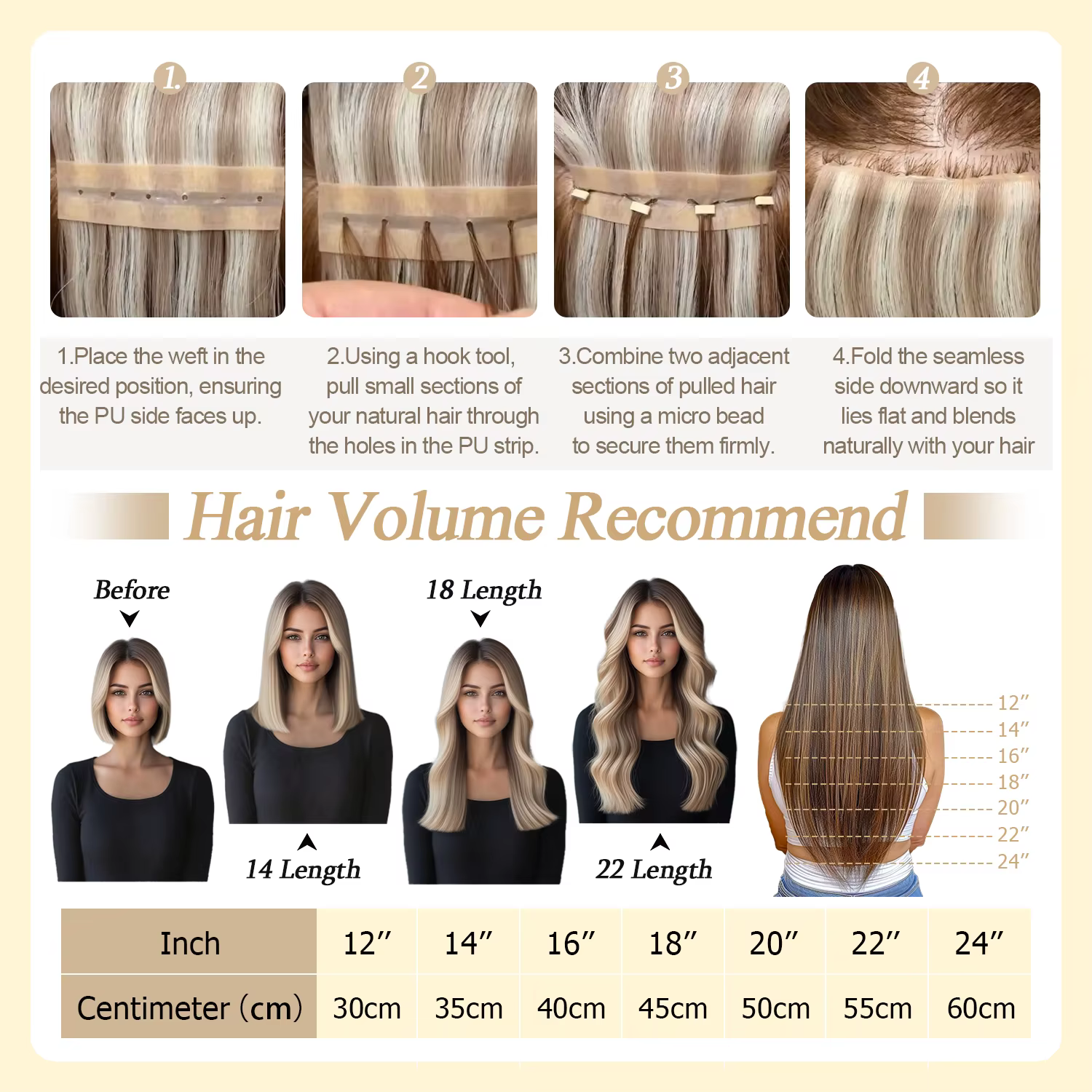 Extensions de cheveux papillon en trame