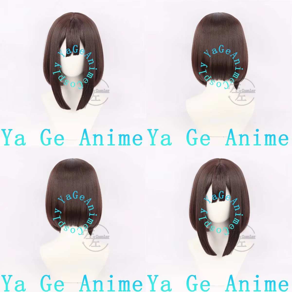 Pomni Cosplay Wig Bob avec dessus de tête réaliste pour Digital Circus