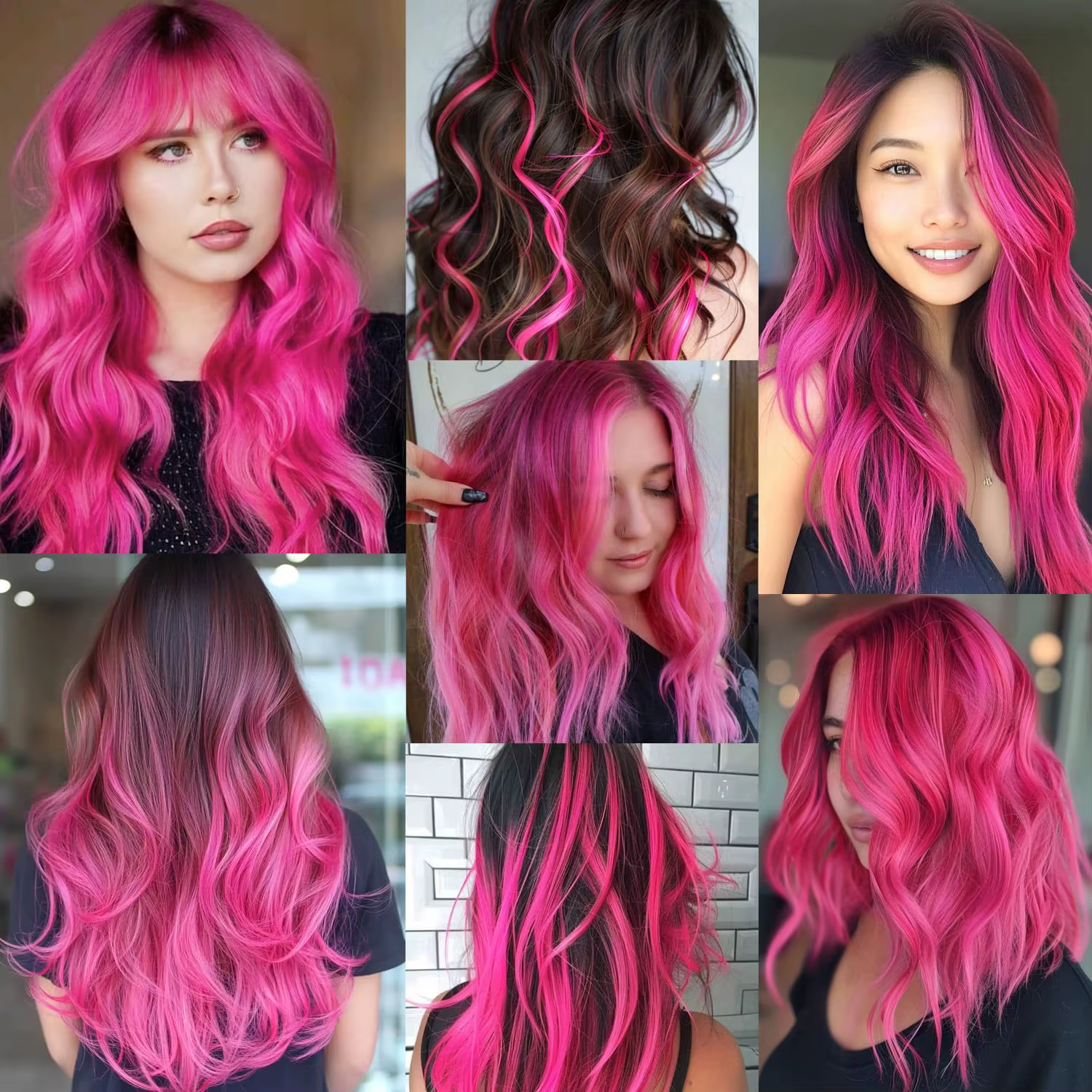Extensions de cheveux synthétiques colorées à clips