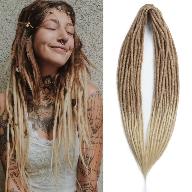 Extensions de dreadlock synthétiques à Double extrémité à 10 brins pour femmes