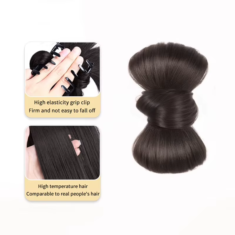 Chignon synthétique queue de cheval perruque moelleuse pince fête habiller accessoires de cheveux fausse