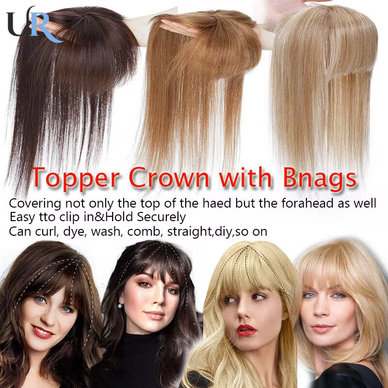 Topper de luxe 100 % cheveux humains | Perruque à clipser avec bretelles réglables | Postiche pour femme | Acheter en