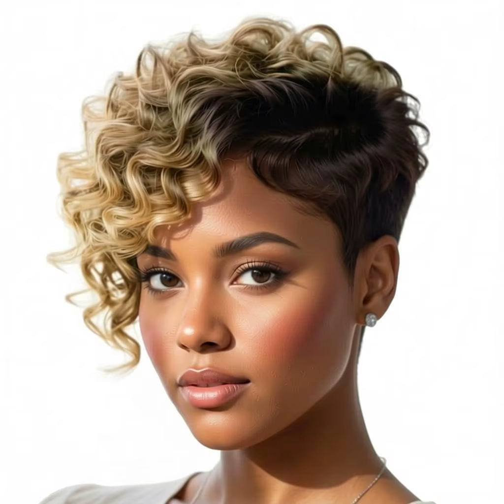 Perruque courte coupe pixie en cheveux humains pour femmes