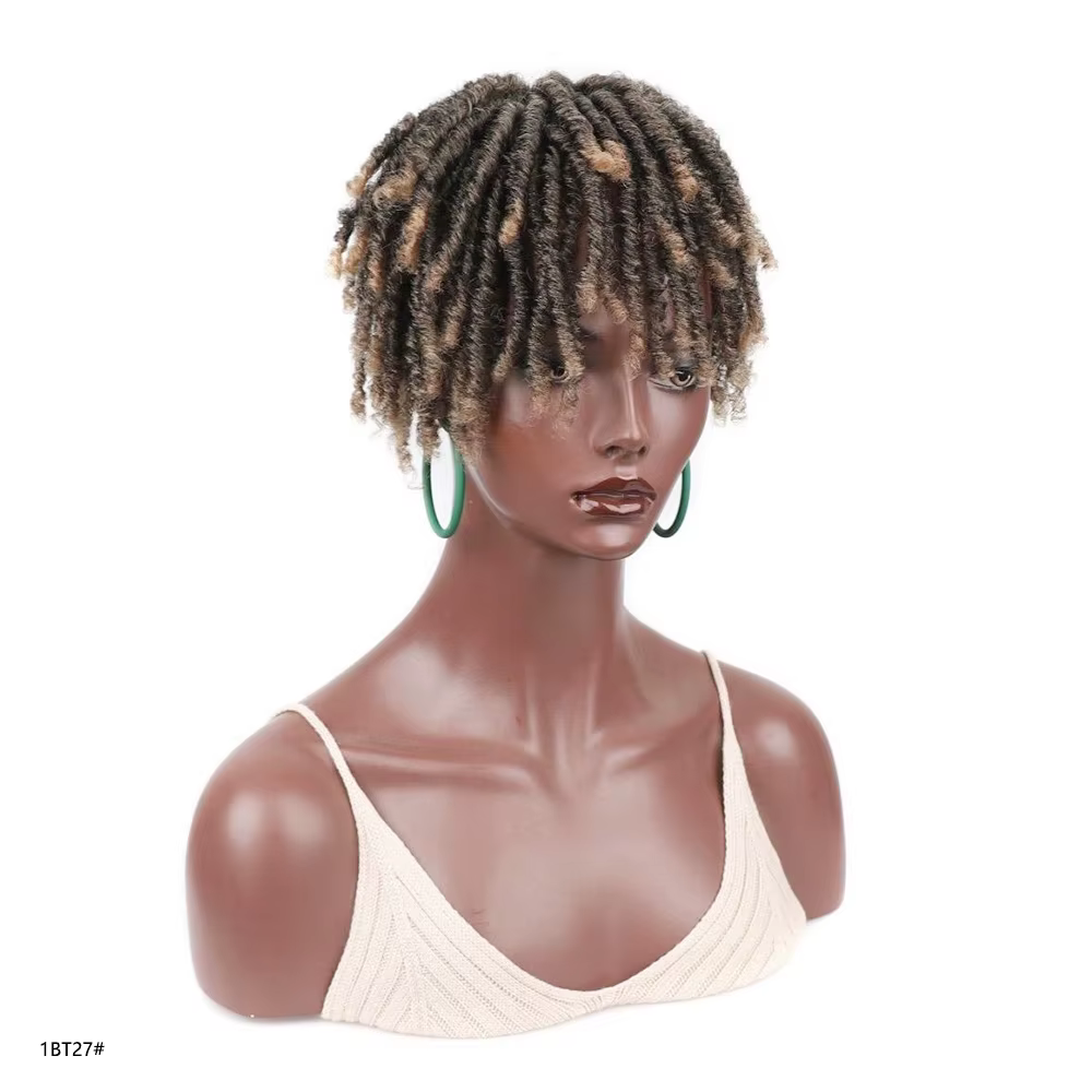 Jeedou synthétique toupet postiche perruque cheveux courts bouclés tressé pince