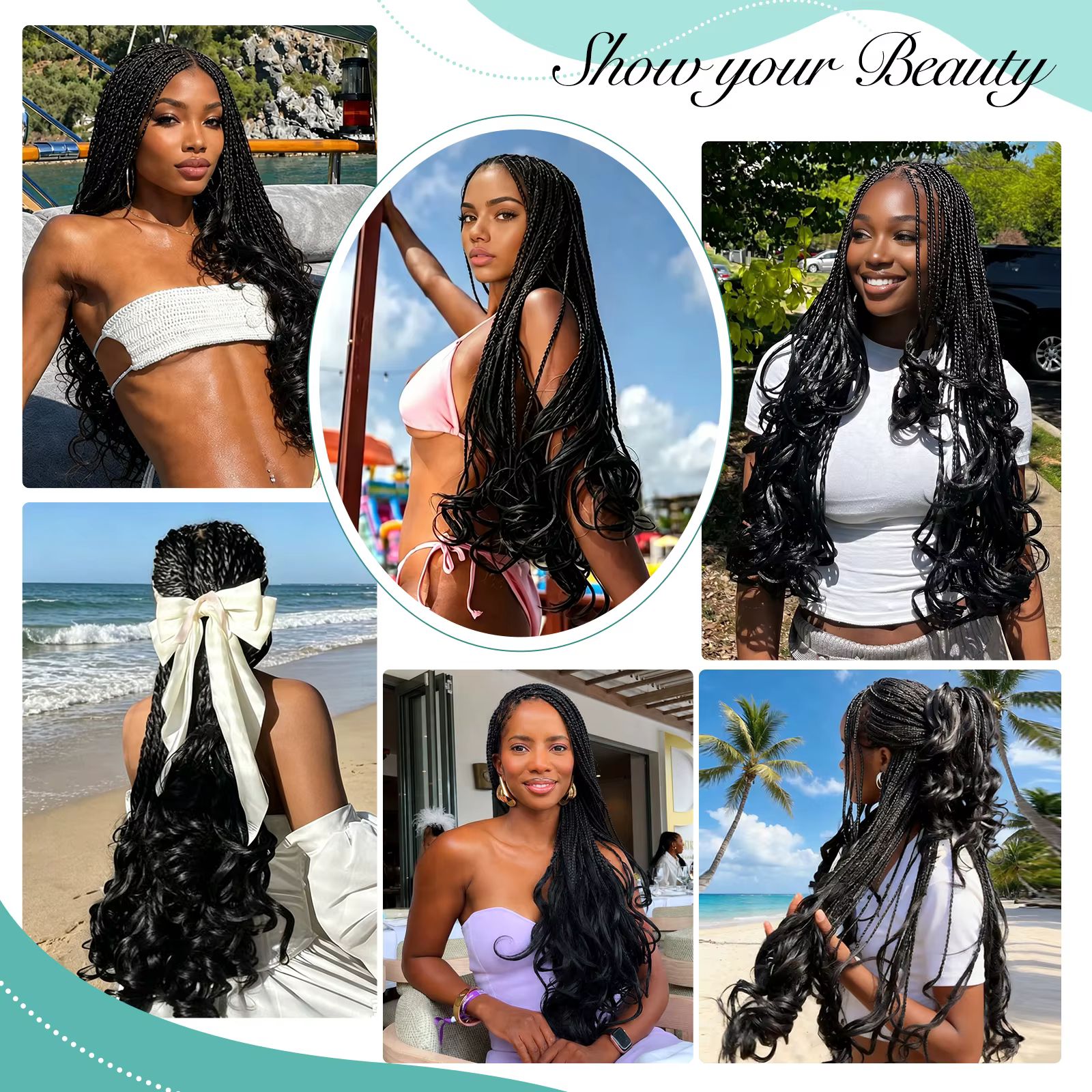 Extensions de cheveux synthétiques pour tresses